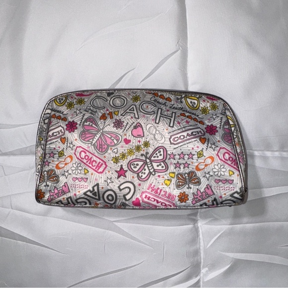 Vintage Coach poppy butterfly bundle - cosmetic bag and wristlet - Picture 2 of 7